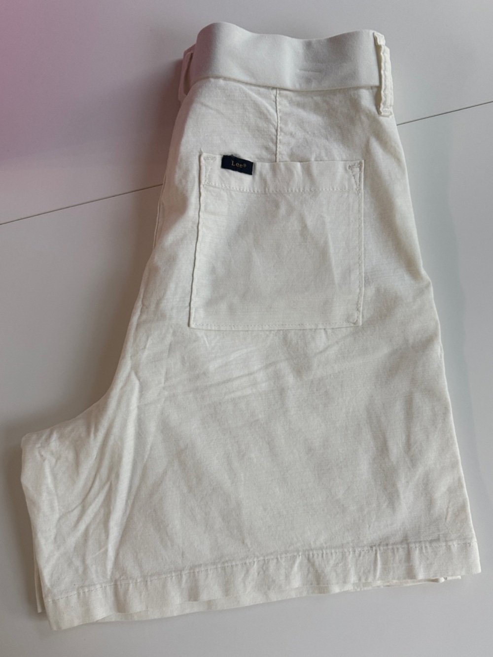 Lee Women's White Flat-Front Casual Shorts - Picture 2 of 2